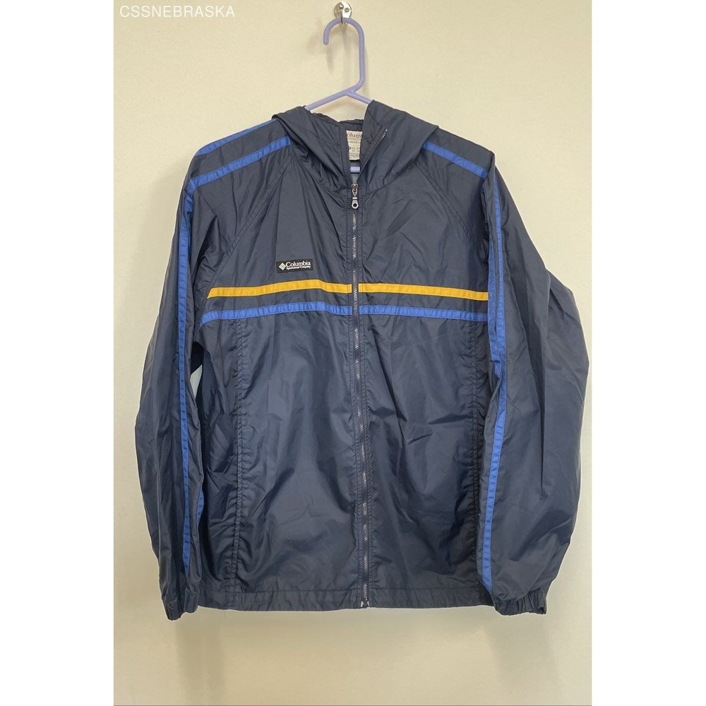 Columbia Full-Zip Hooded Lightweight Nylon Windbreaker‎ Jacket Blue Boys - 18/20